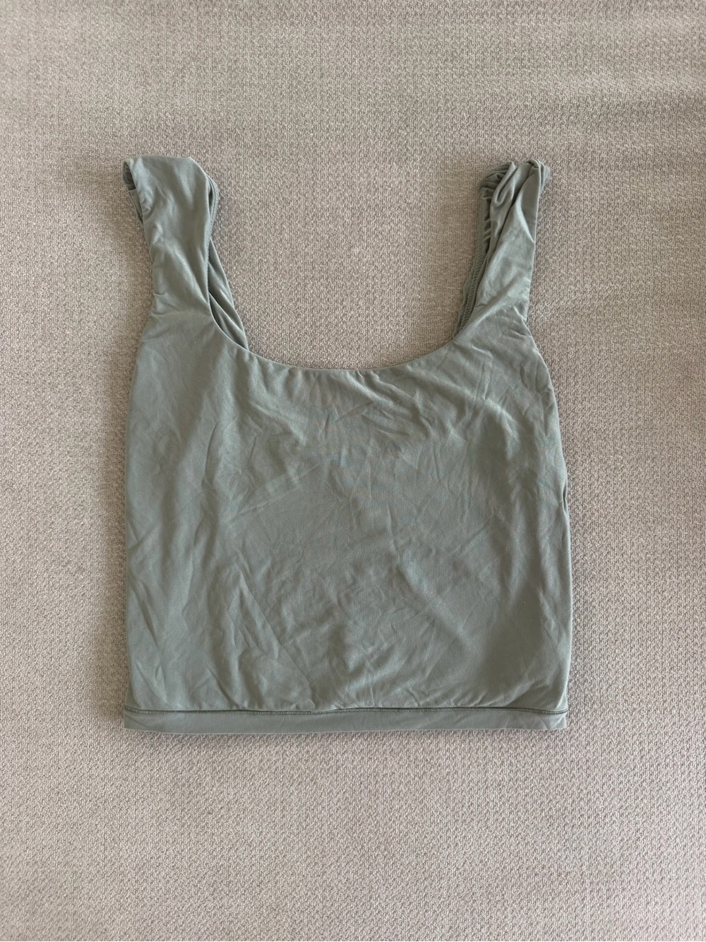 Sage Scoop Neck Cropped Tank Top